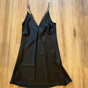 Victoria's Secret Black Satin Slip Dress